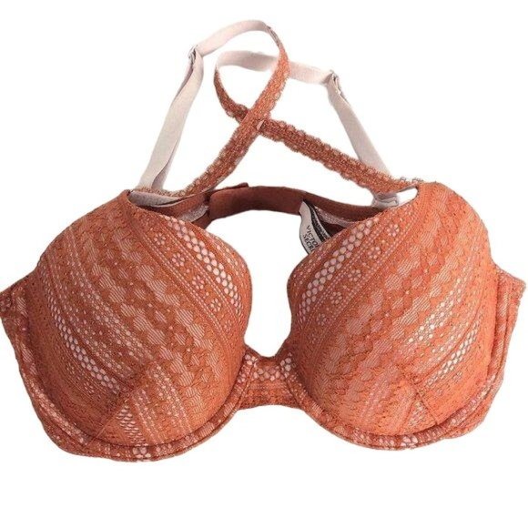 Victoria's Secret Other - 4/$25 Victoria's Secret Bra‎ Lined Demi Lace Burn Orange Womens Sz 34D